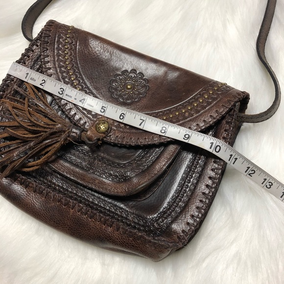 PATRICIA NASH Beaumont Distressed Vintage Collection leather crossbody b… - Picture 8 of 15